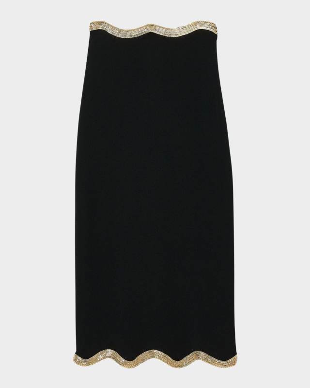 Casablanca Wavy Trim Midi Skirt